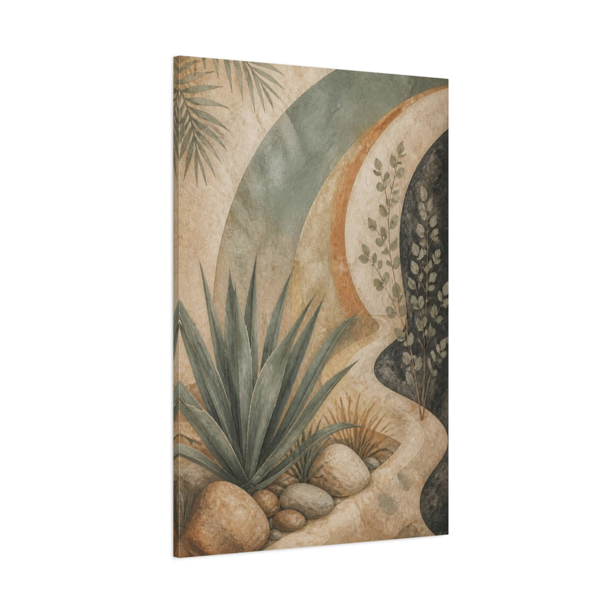 Side Mockup 1. Boho Desert Agave shown as canvas print