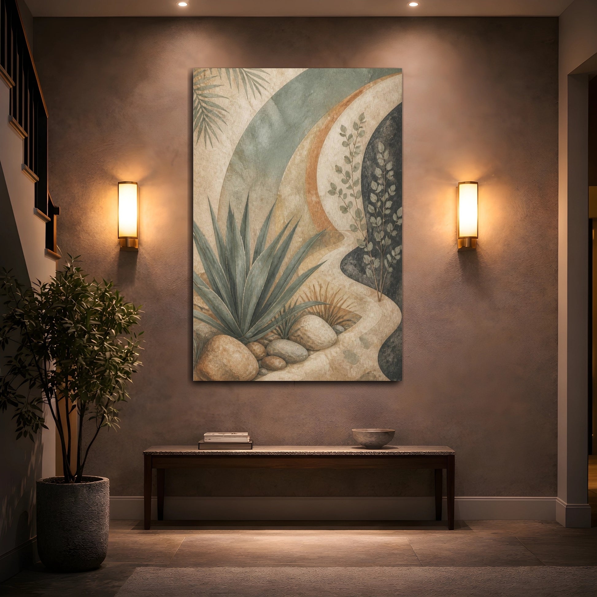 Mockup 2. Boho Desert Agave shown as canvas print