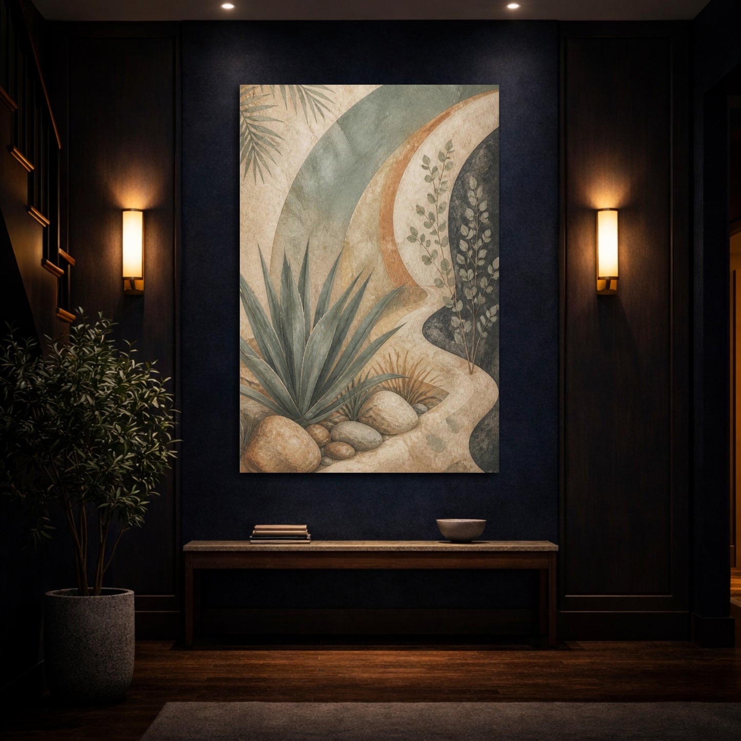 Mockup 4. Boho Desert Agave shown as canvas print