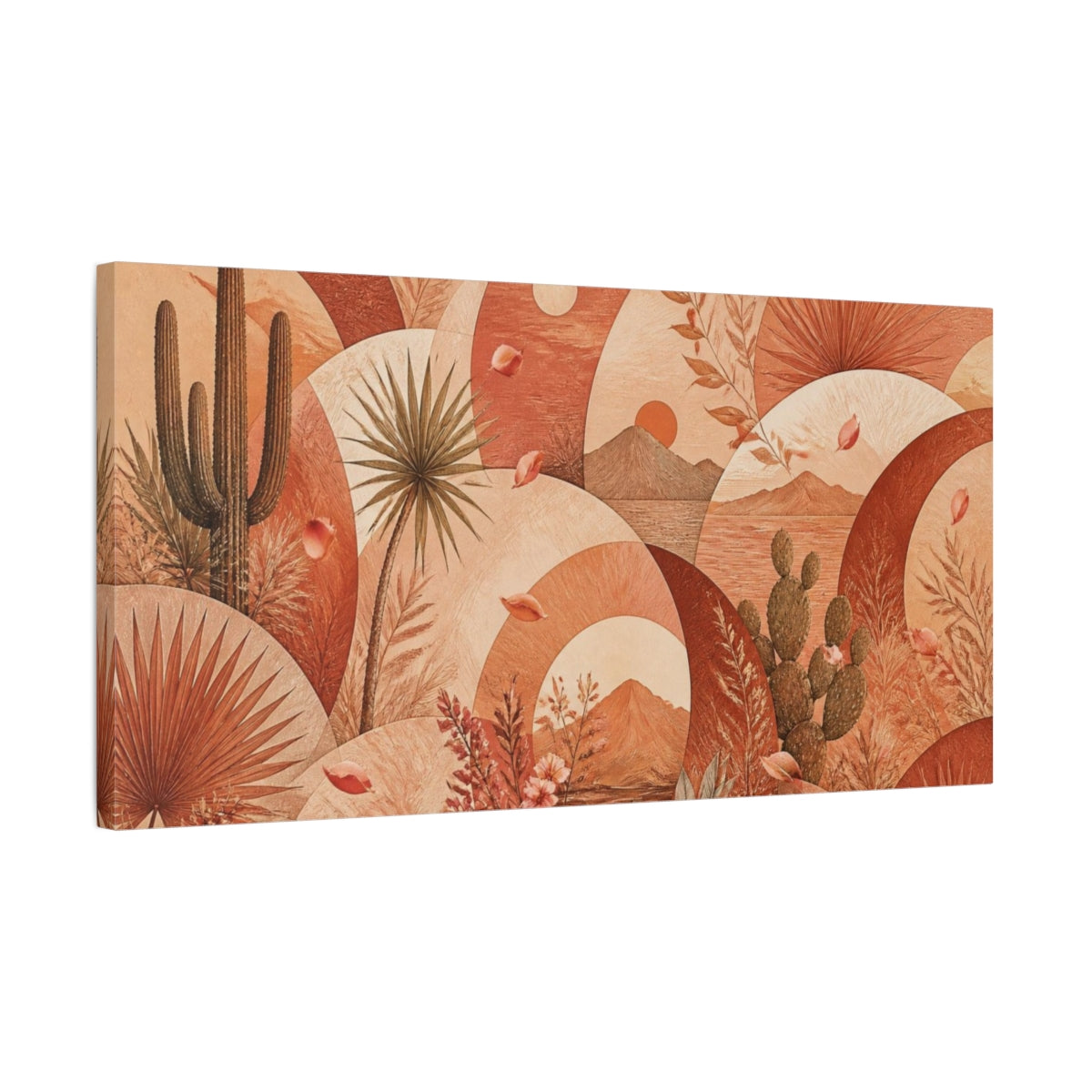 Side Mockup 1. Boho Desert Landscape shown as canvas print