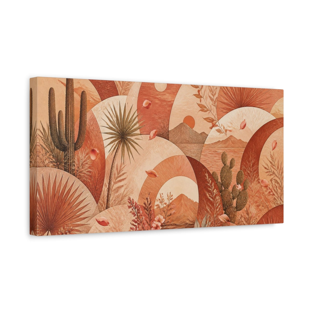 Side Mockup 3. Boho Desert Landscape shown as canvas print