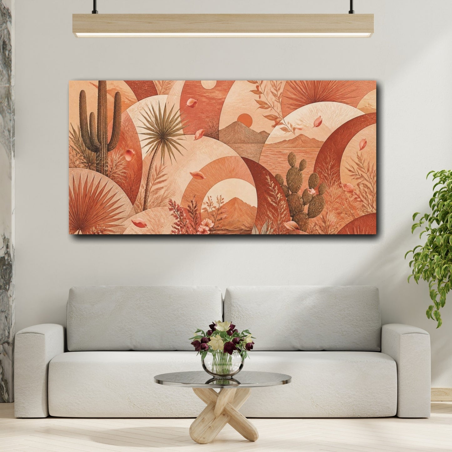 Mockup 2. Boho Desert Landscape shown as canvas print