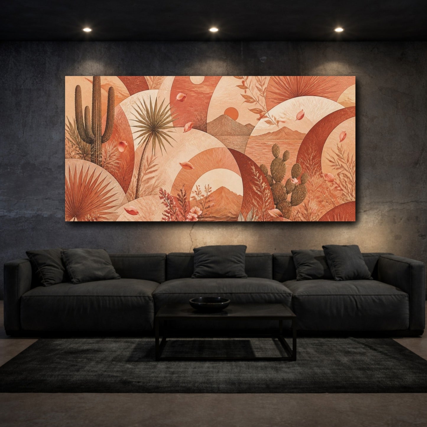 Mockup 3. Boho Desert Landscape shown as canvas print