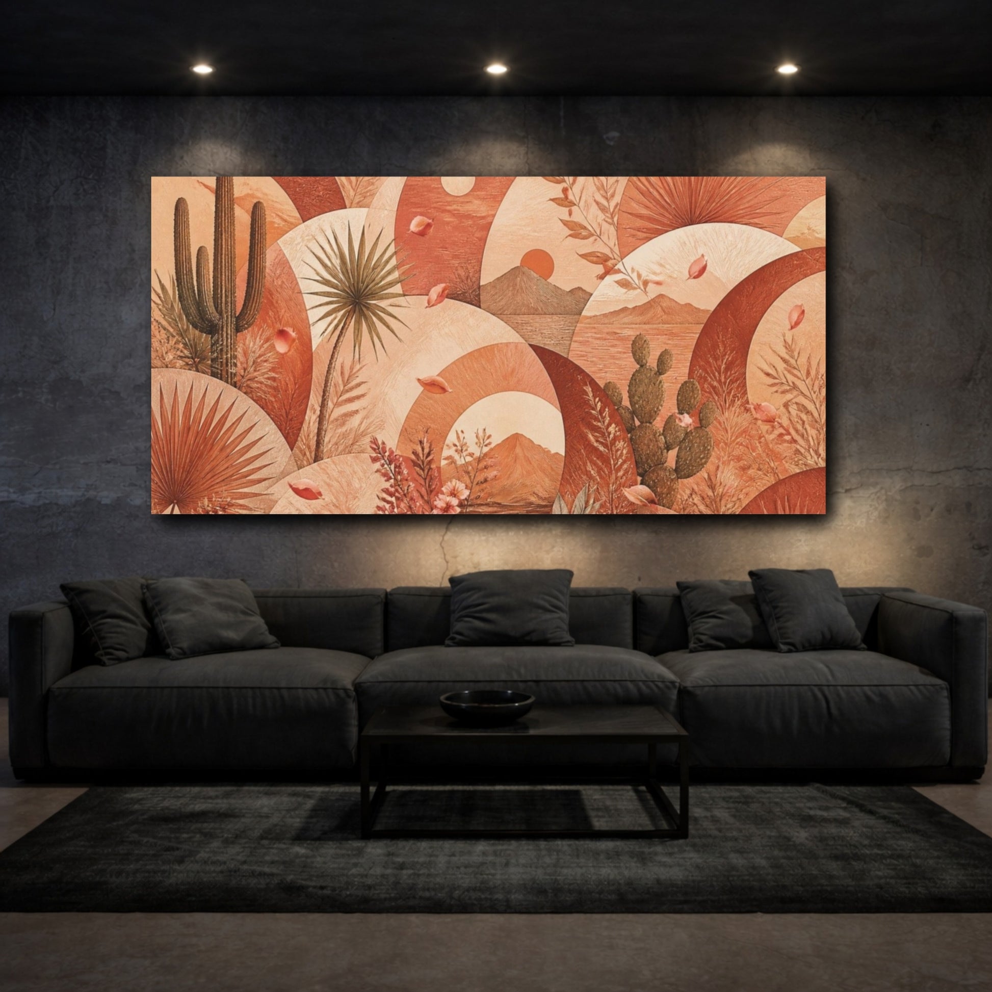 Mockup 3. Boho Desert Landscape shown as canvas print