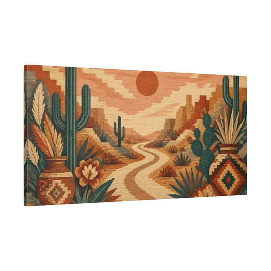 Main Mockup. Boho Desert Road shown as canvas print