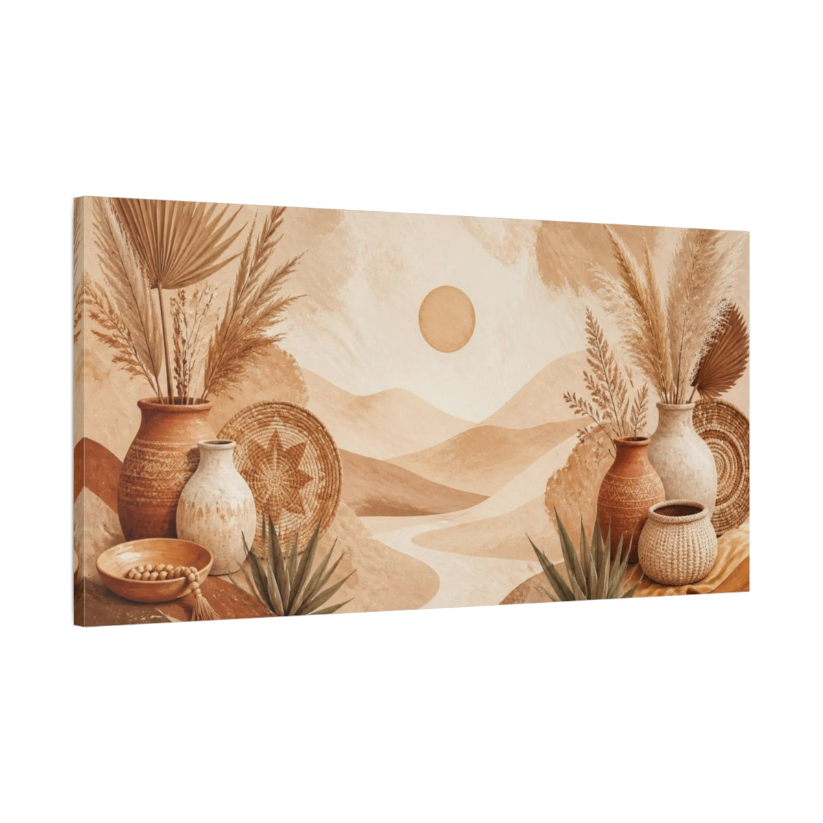 Main Mockup. Boho Desert Vases shown as canvas print