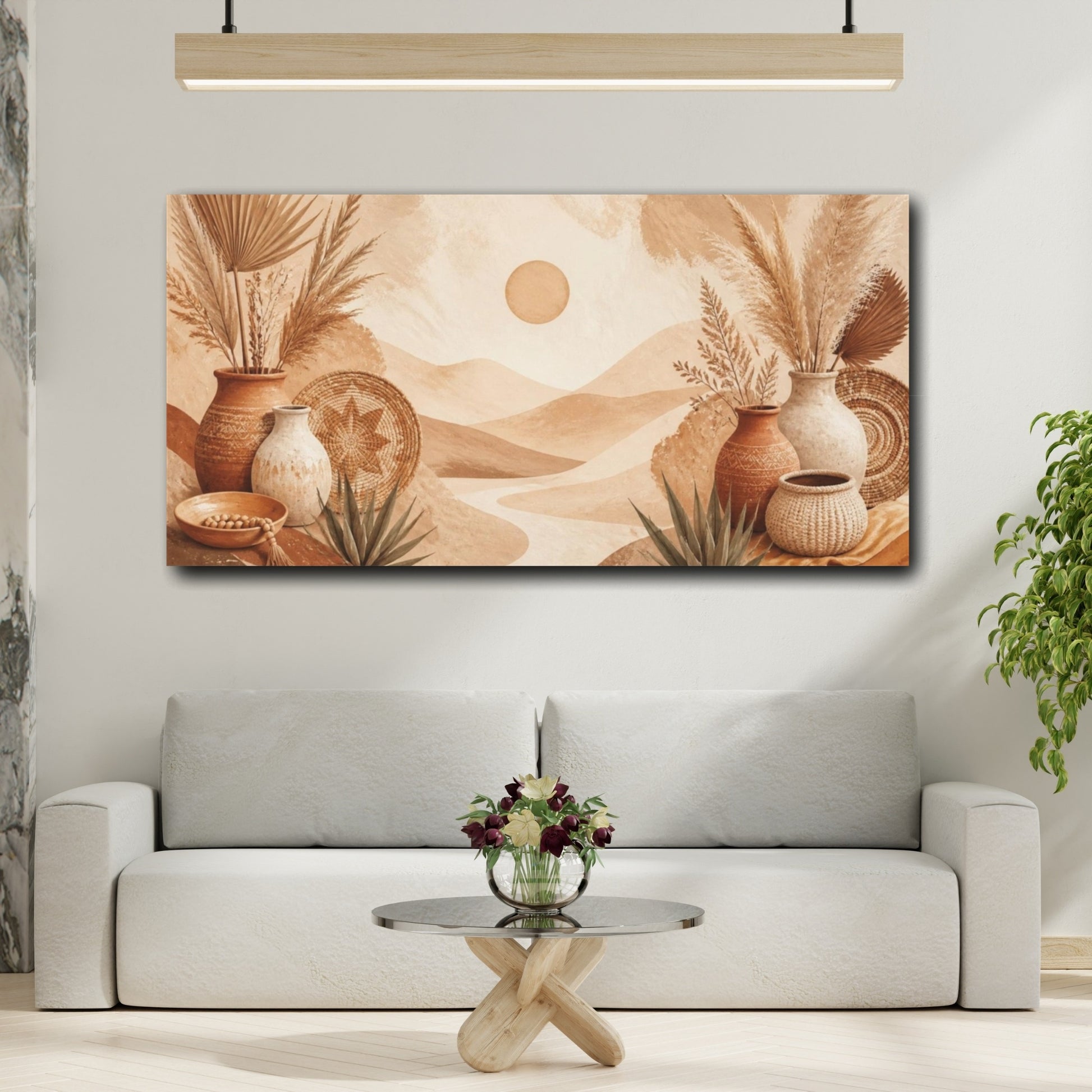 Mockup 2. Boho Desert Vases shown as canvas print