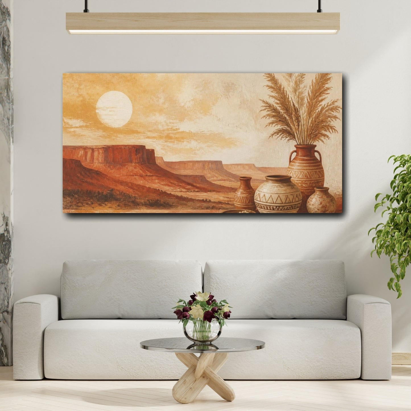 Mockup 2. Boho Desert Vases shown as canvas print