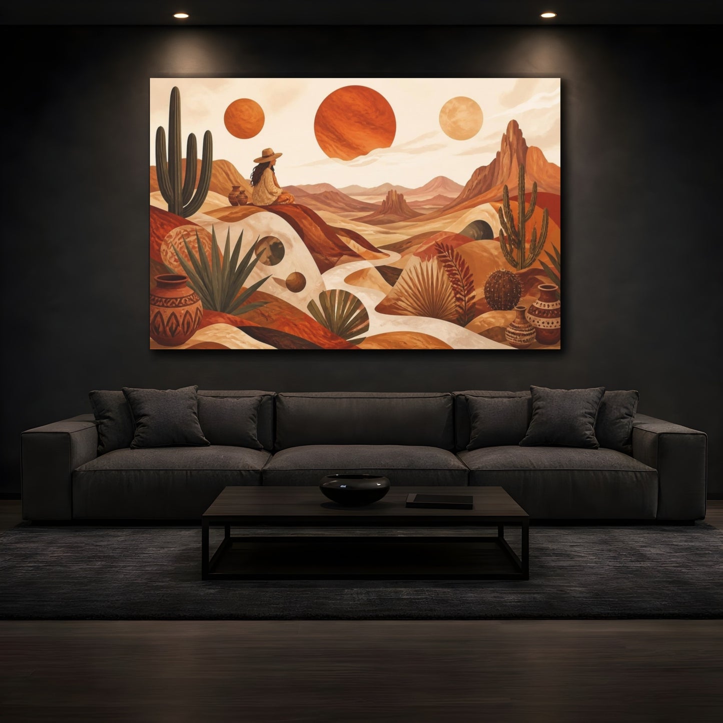 Mockup 3. Boho Desert Woman shown as canvas print