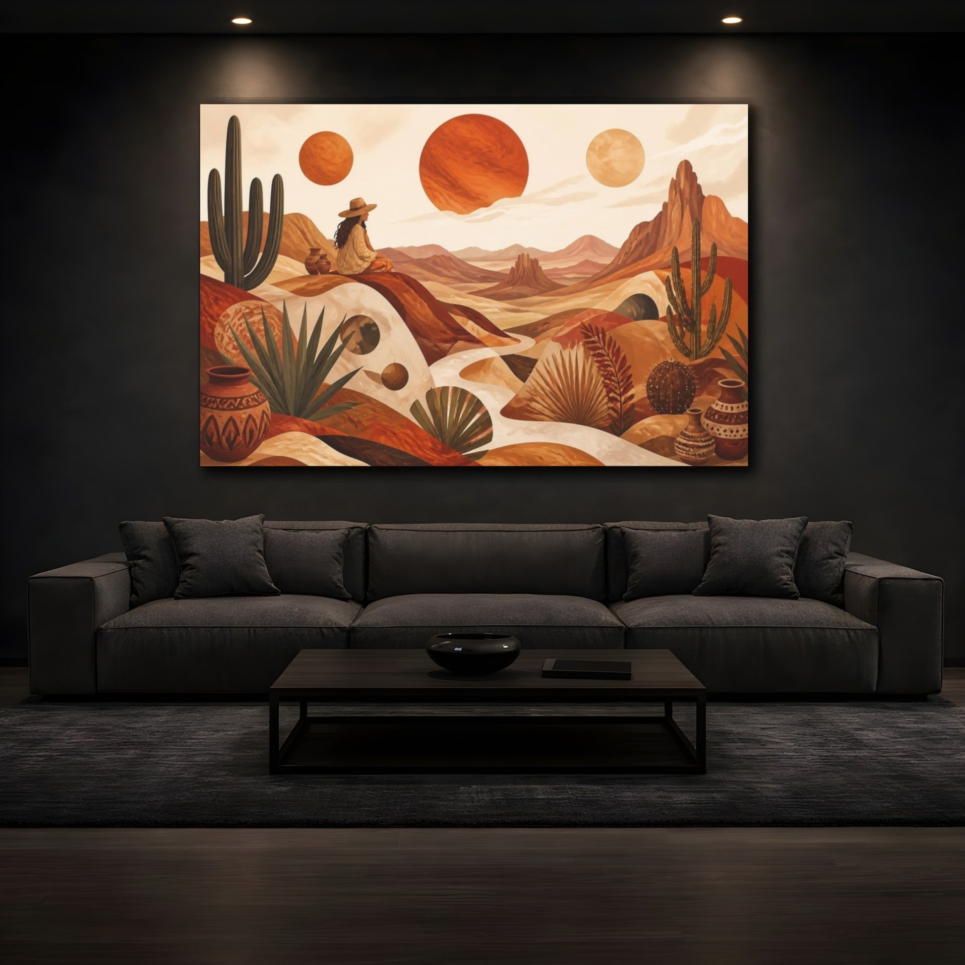 Mockup 3. Boho Desert Woman shown as canvas print
