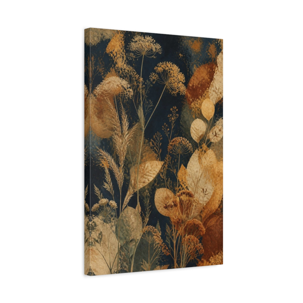 Side Mockup 3. Boho Dried Flowers shown as canvas print