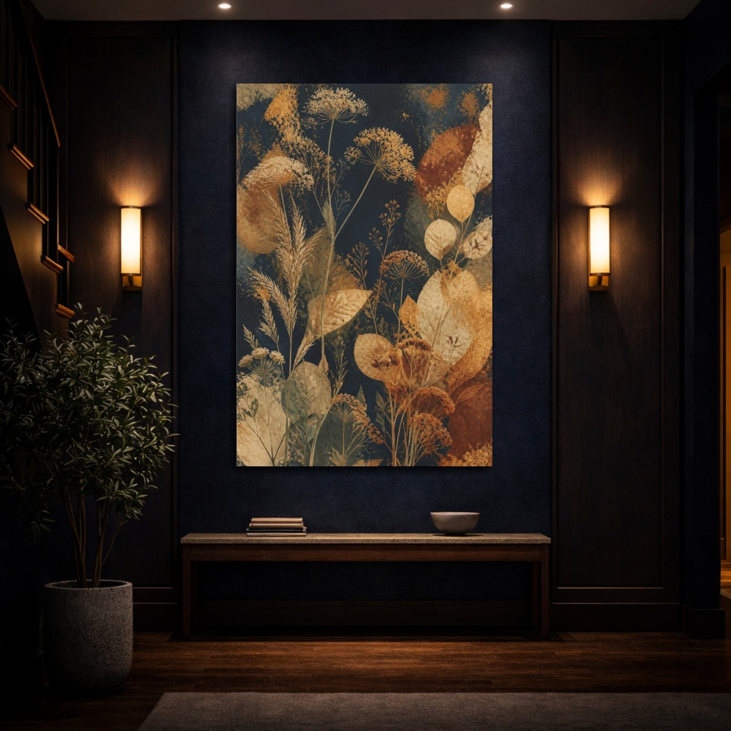 Mockup 4. Boho Dried Flowers shown as canvas print
