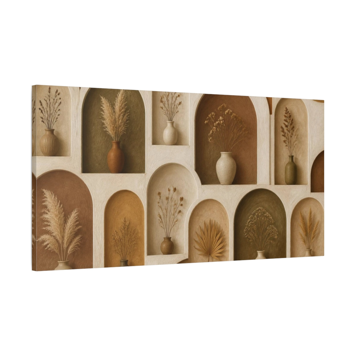 Main Mockup. Boho Dried Stem Niches shown as canvas print
