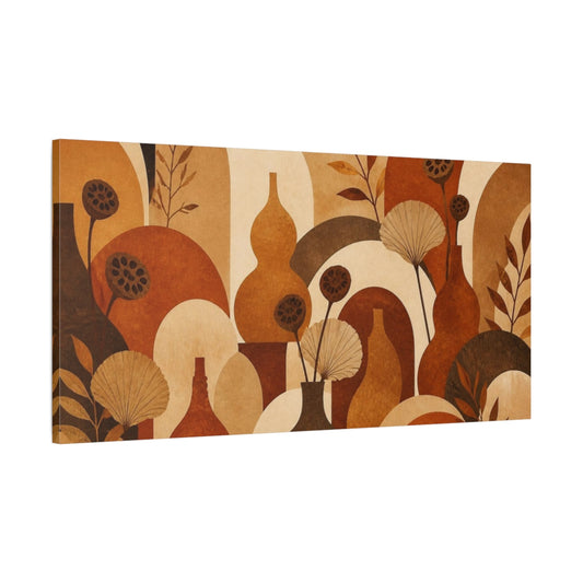 Main Mockup. Boho Gourd Still Life shown as canvas print
