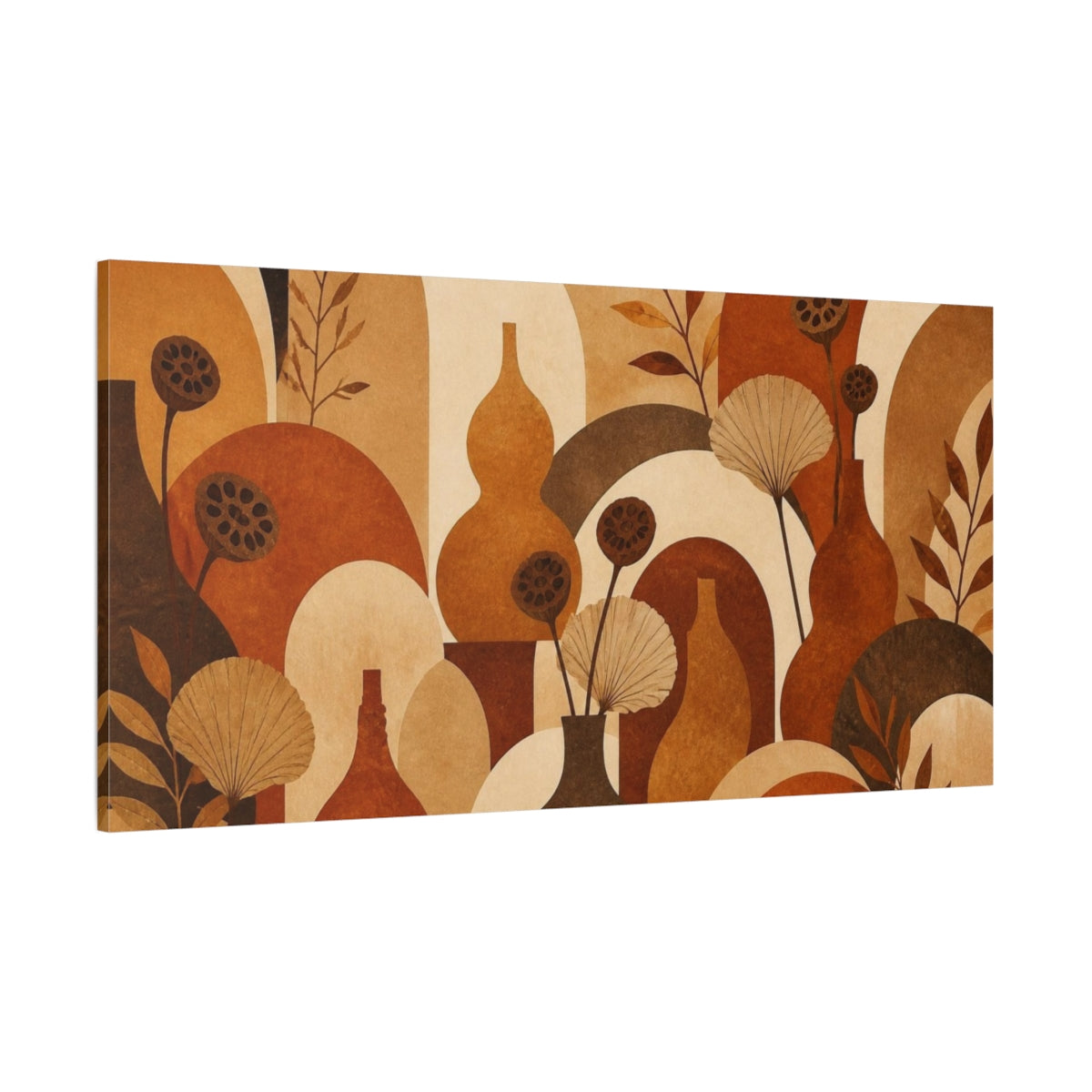 Side Mockup 2. Boho Gourd Still Life shown as canvas print