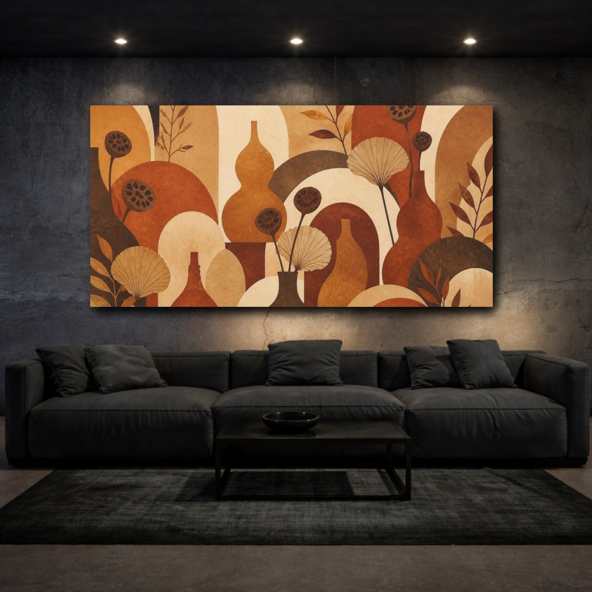 Mockup 3. Boho Gourd Still Life shown as canvas print