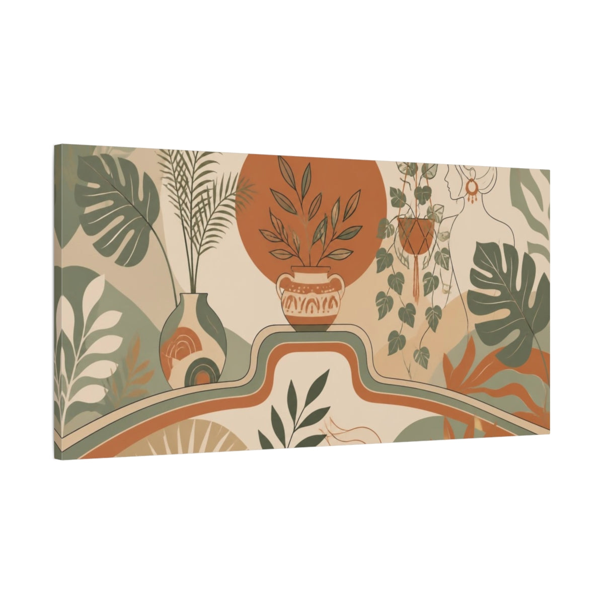 Main Mockup. Boho Houseplant Scene shown as canvas print