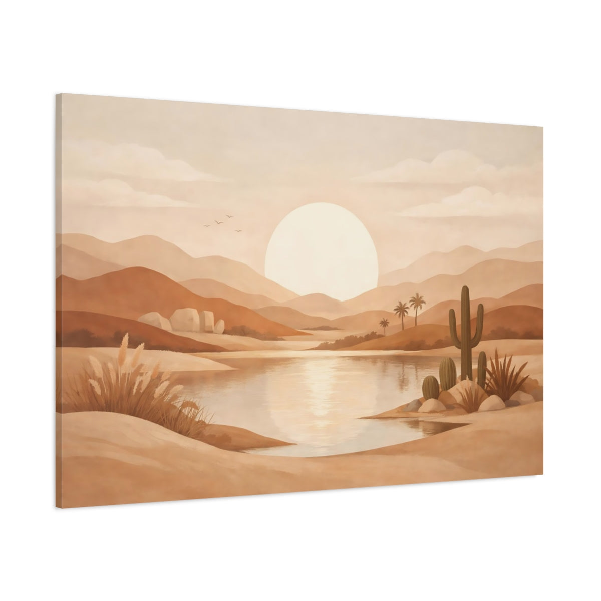 Boho Landscape Earth Tones shown as stretched canvas wall art