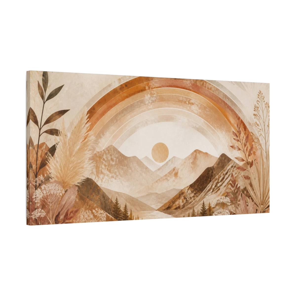 Main Mockup. Boho Mountain Valley shown as canvas print
