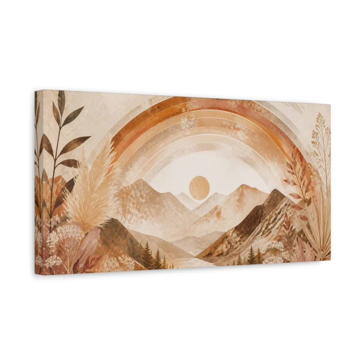 Side Mockup 3. Boho Mountain Valley shown as canvas print
