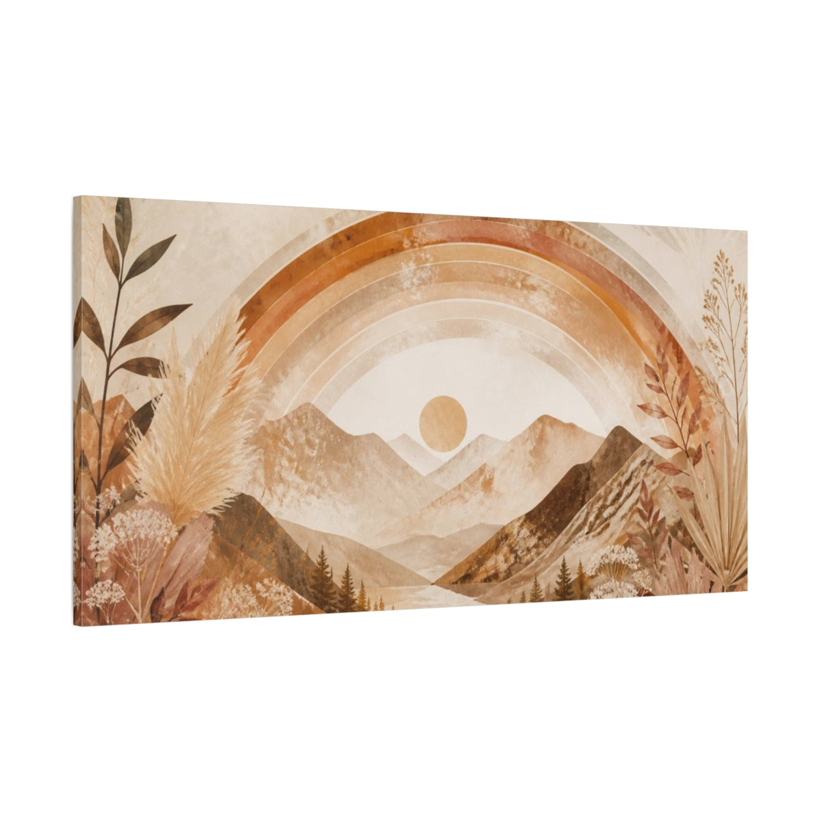Side Mockup 2. Boho Mountain Valley shown as canvas print
