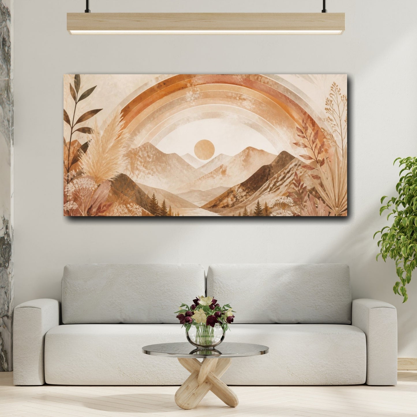 Mockup 2. Boho Mountain Valley shown as canvas print