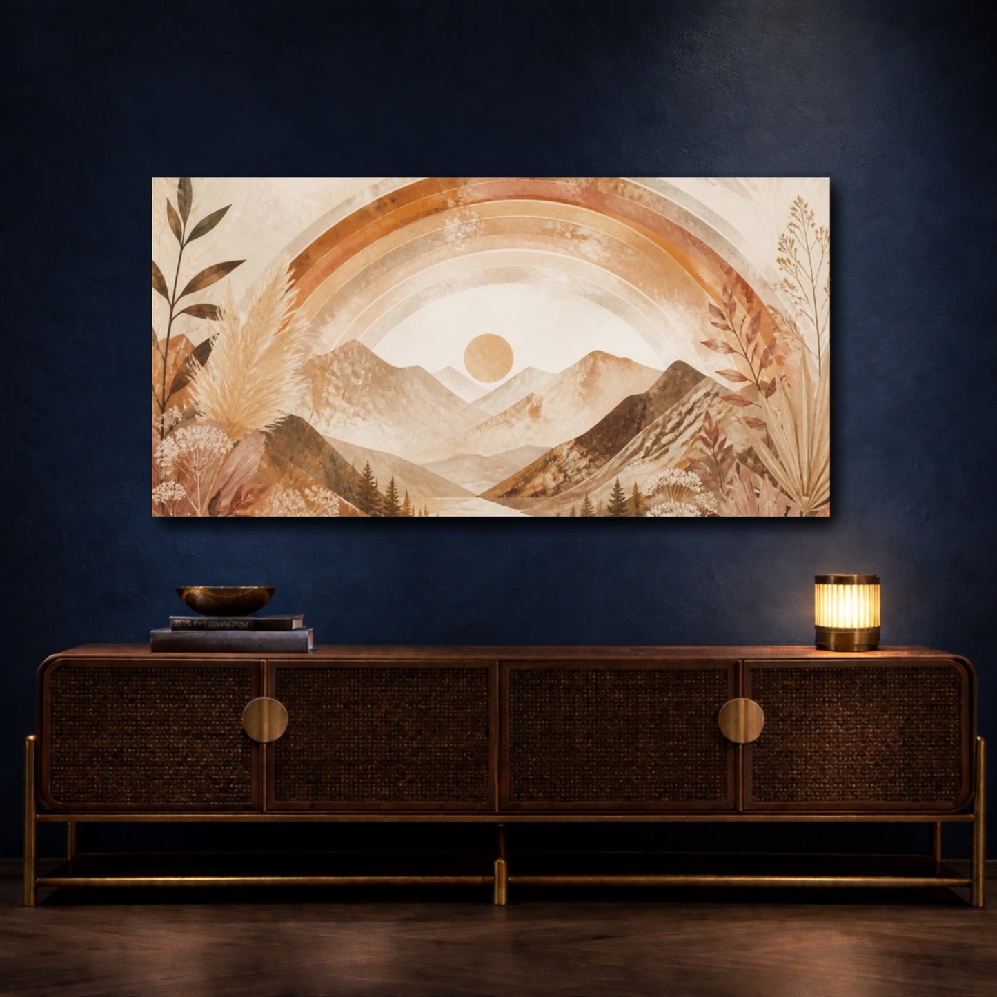 Mockup 4. Boho Mountain Valley shown as canvas print