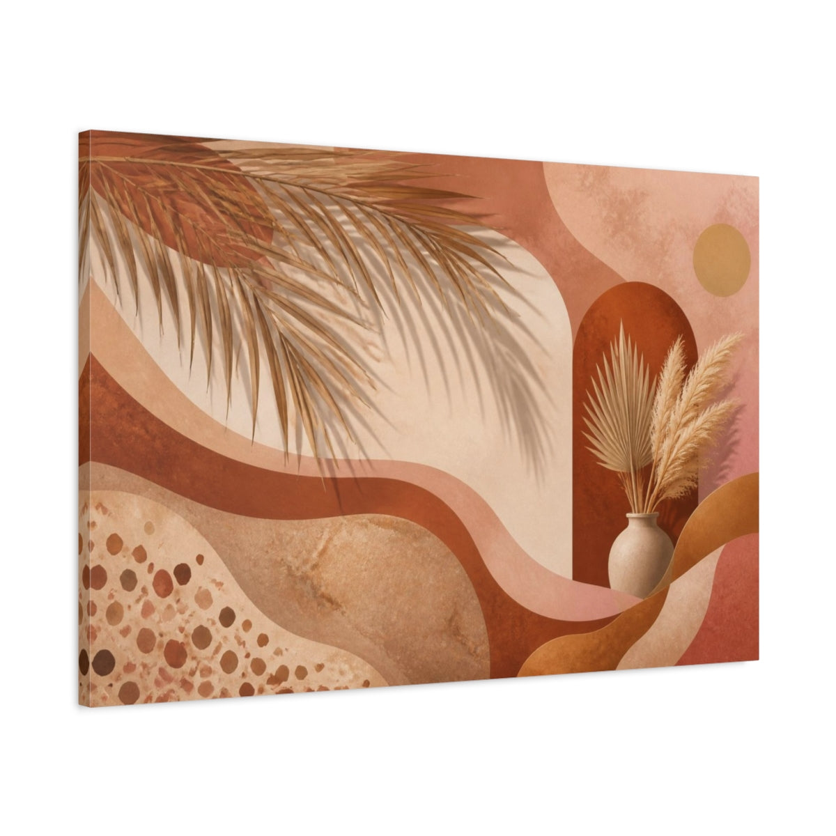 Main Mockup. Boho Palm & Pampas shown as canvas print