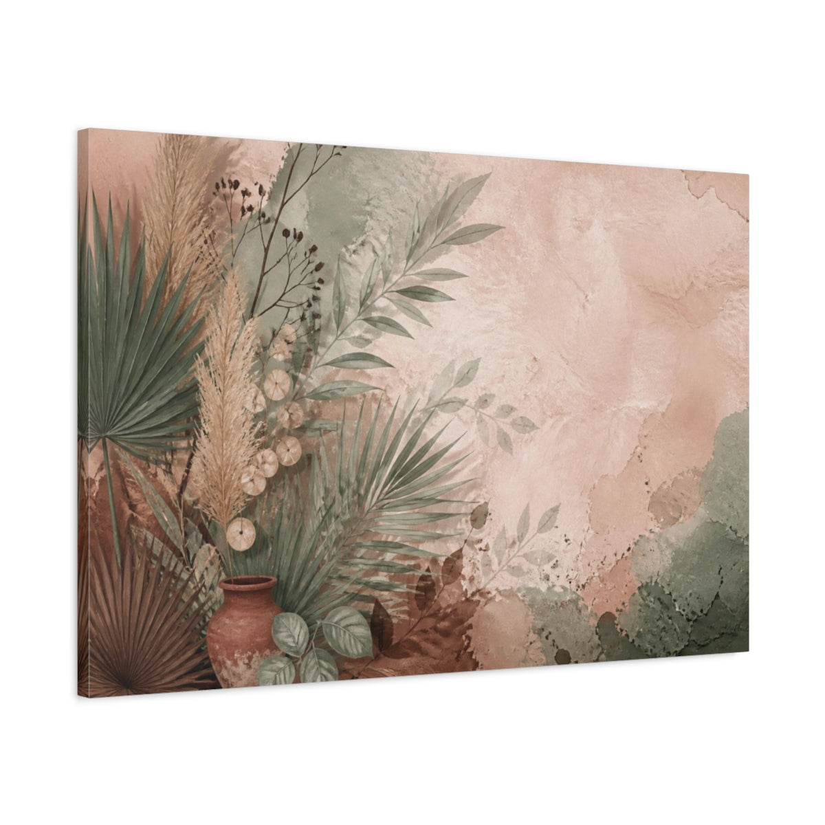 Main Mockup. Boho Palm Leaf Arrangement shown as canvas print