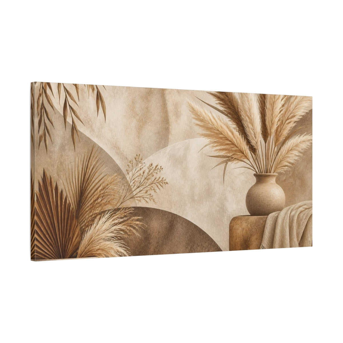 Main Mockup. Boho Pampas Vase shown as canvas print