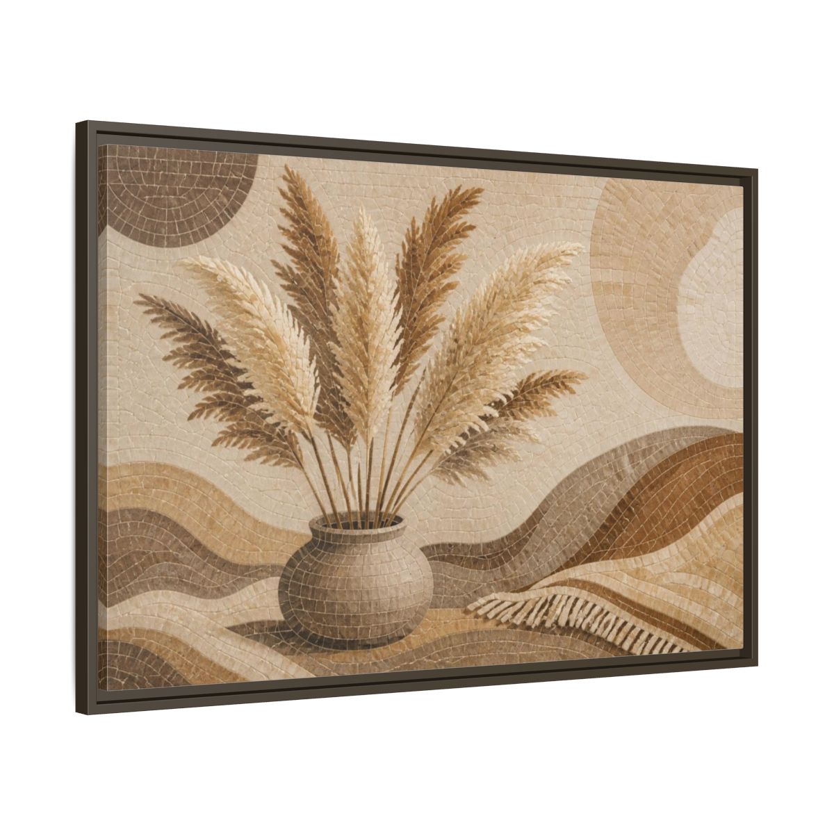 Main Mockup. Boho Pampas Vase shown as framed canvas print
