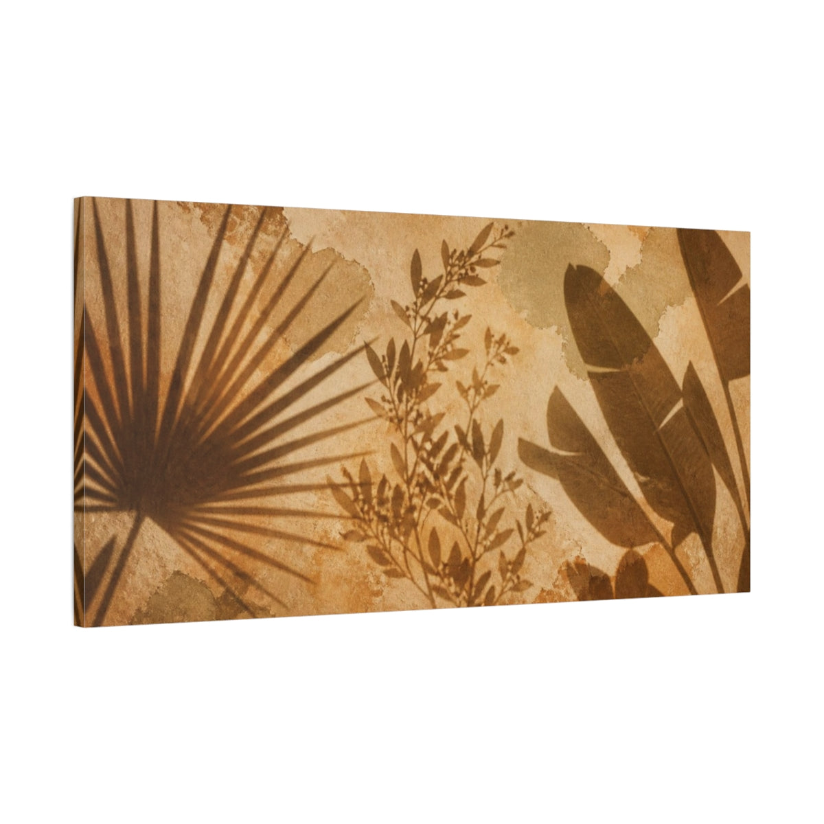 Main Mockup. Boho Plant Shadow Study shown as canvas print
