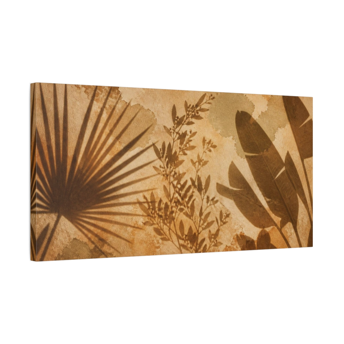Side Mockup 1. Boho Plant Shadow Study shown as canvas print