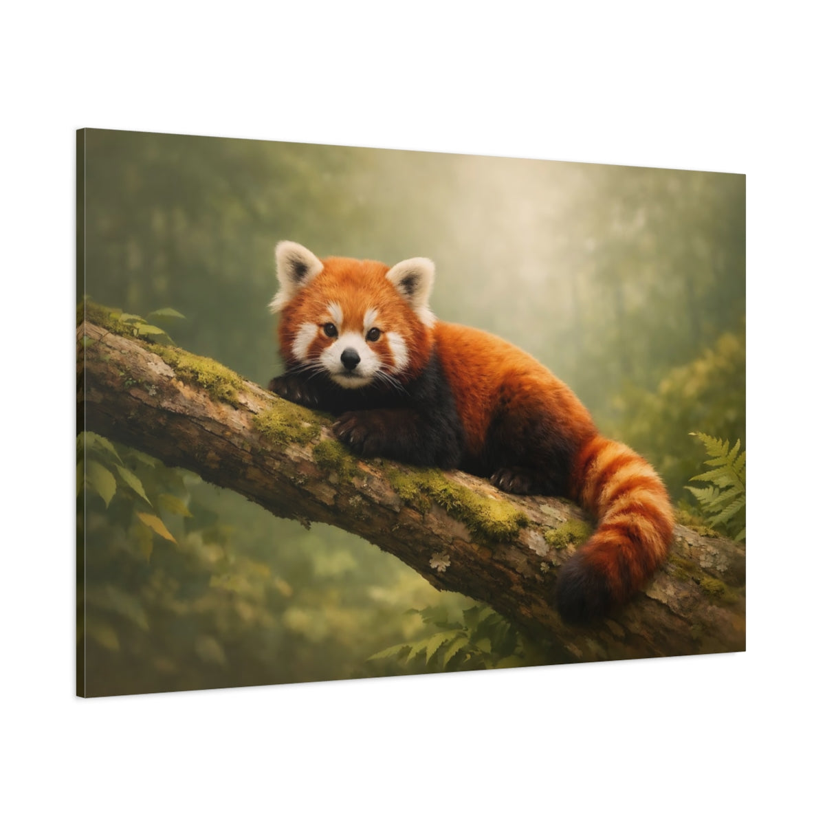 Boho Red Panda shown as stretched canvas wall art