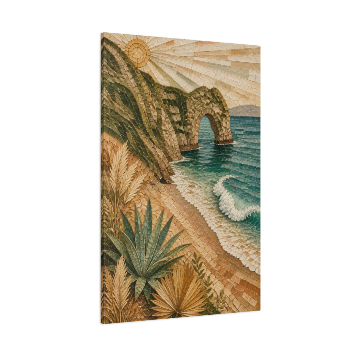 Side Mockup 1. Boho Sea Arch shown as canvas print