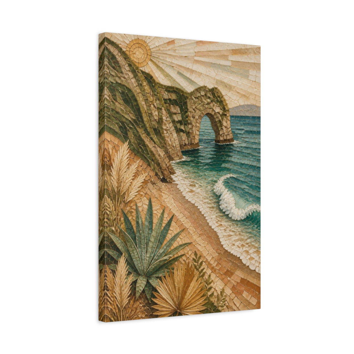 Side Mockup 3. Boho Sea Arch shown as canvas print