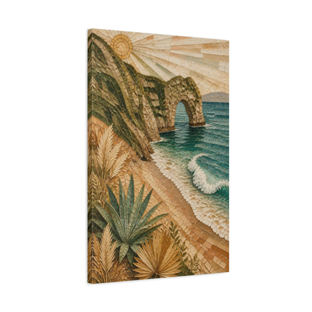Side Mockup 2. Boho Sea Arch shown as canvas print
