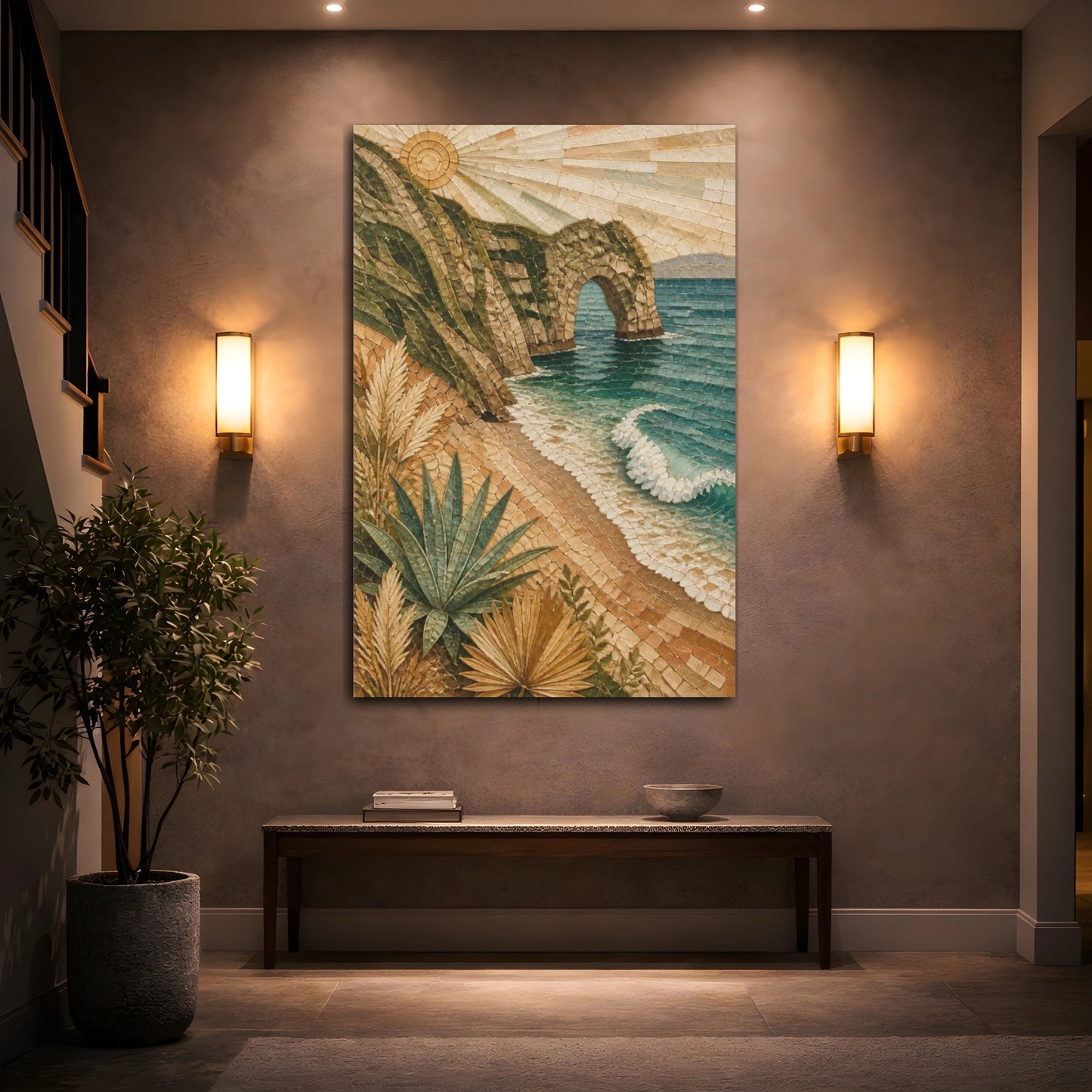Mockup 2. Boho Sea Arch shown as canvas print