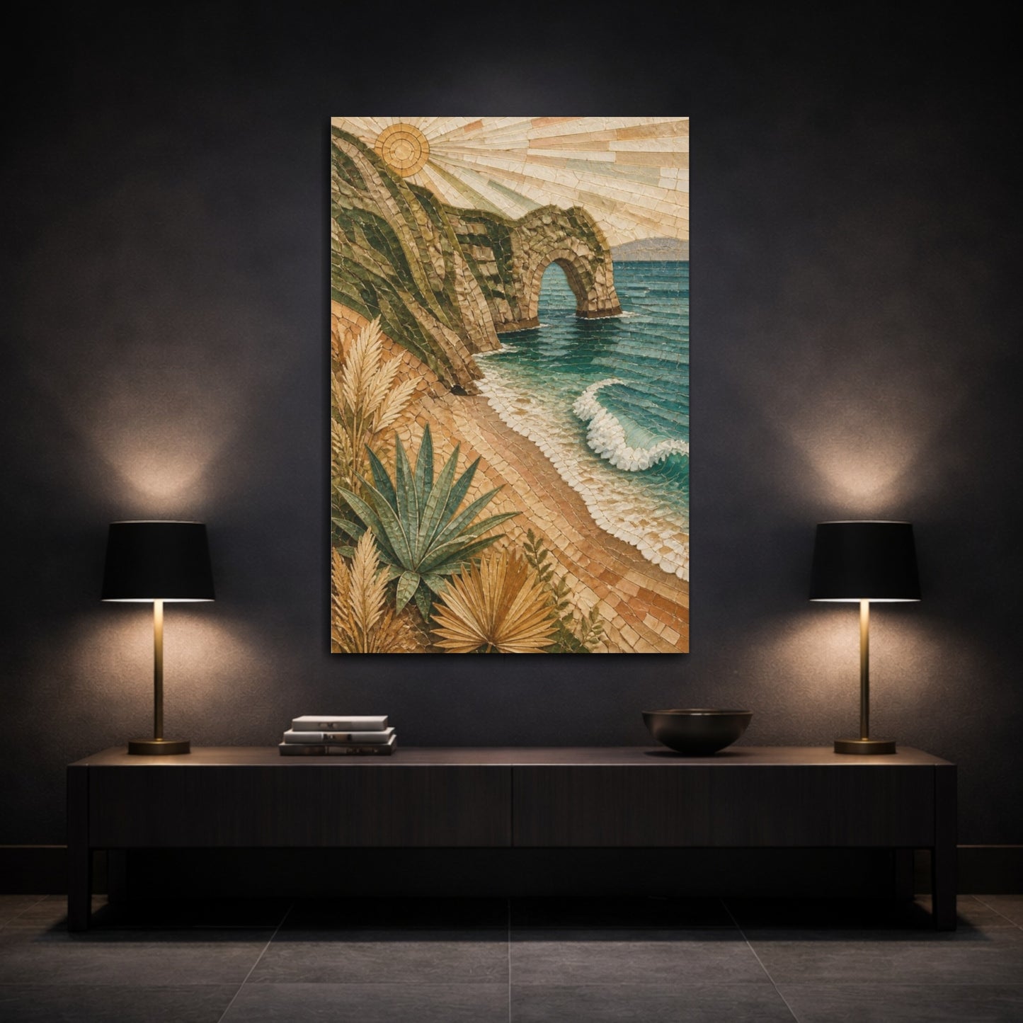 Mockup 3. Boho Sea Arch shown as canvas print
