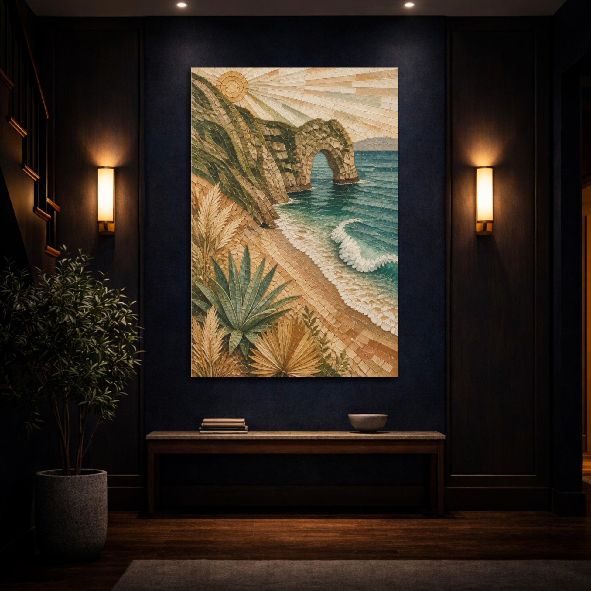 Mockup 4. Boho Sea Arch shown as canvas print