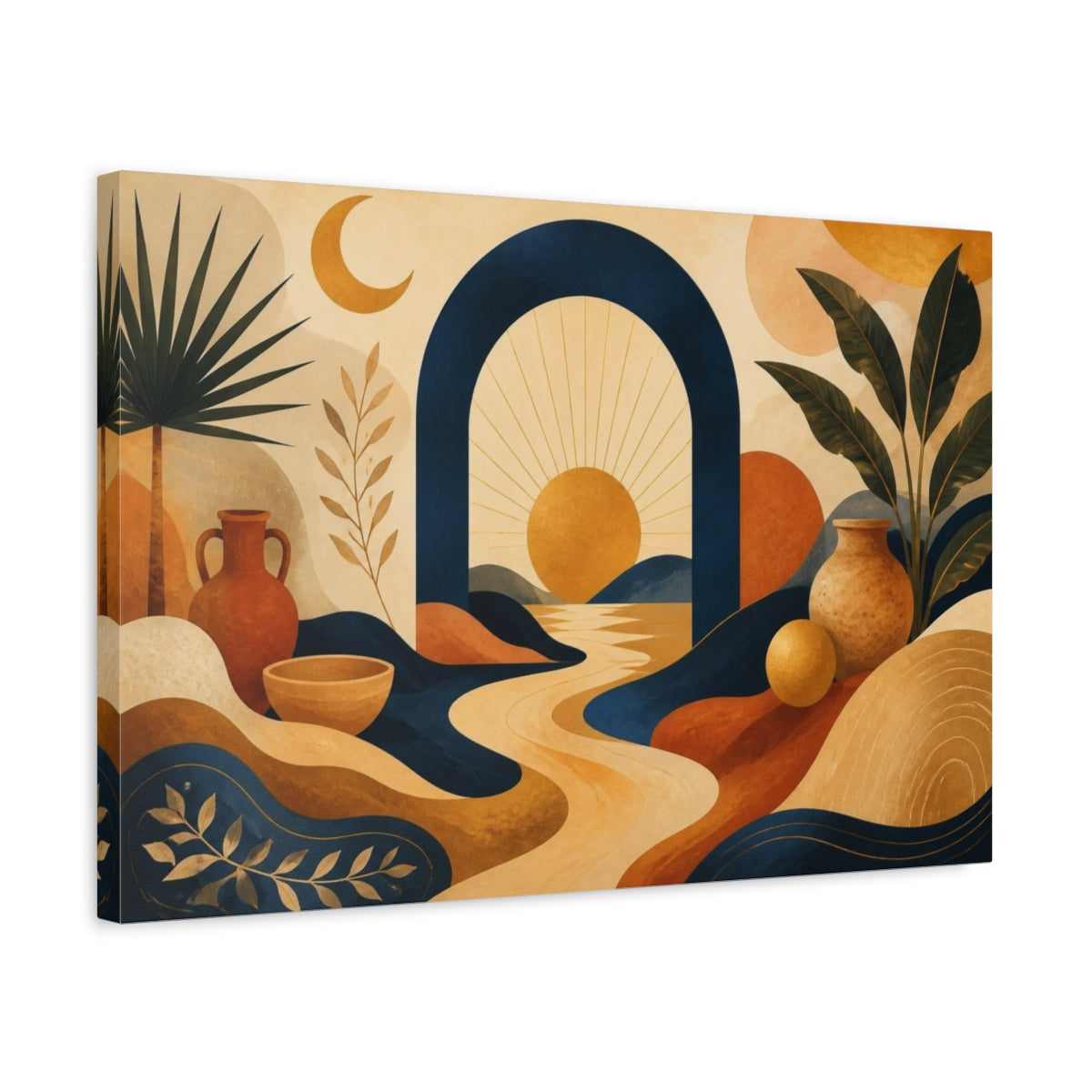 Side Mockup 3. Boho Sun Arch shown as canvas print