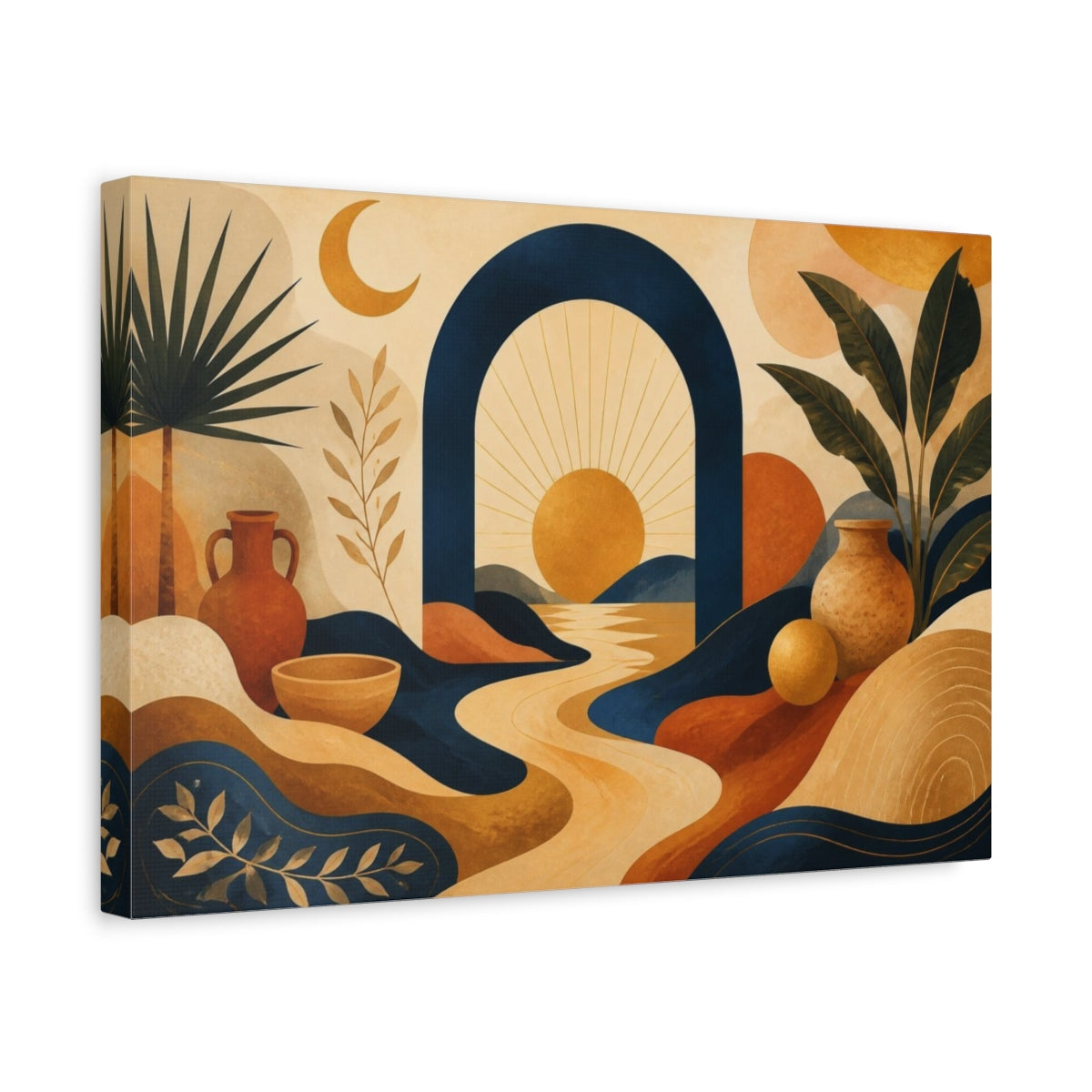 Side Mockup 4. Boho Sun Arch shown as canvas print