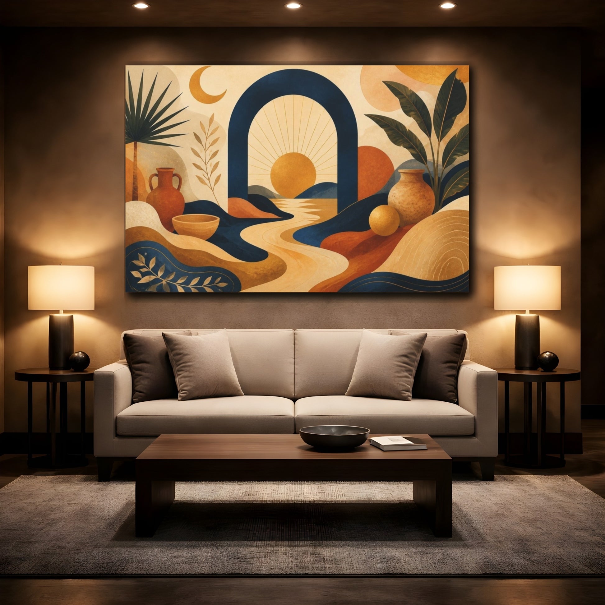 Mockup 2. Boho Sun Arch shown as canvas print