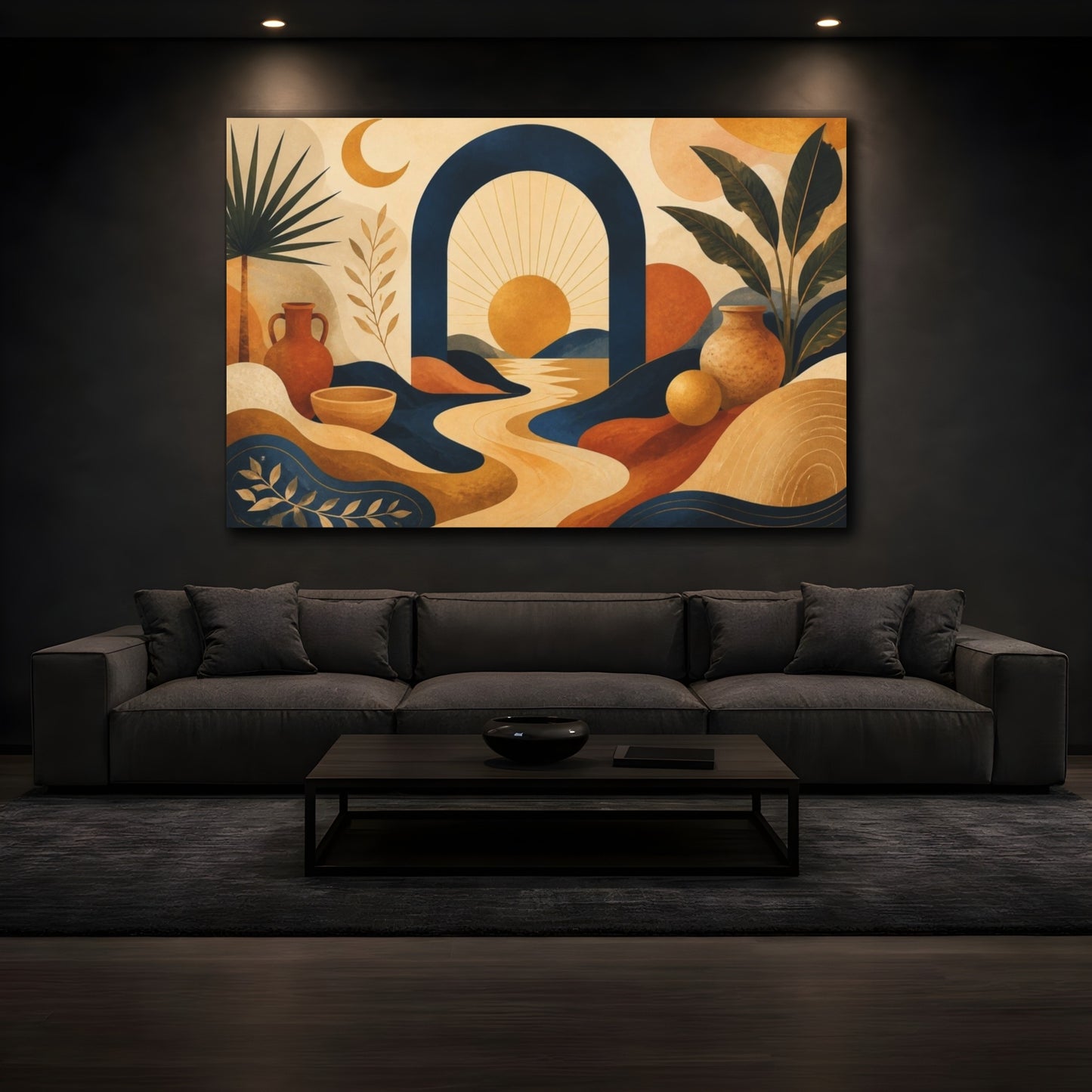 Mockup 3. Boho Sun Arch shown as canvas print