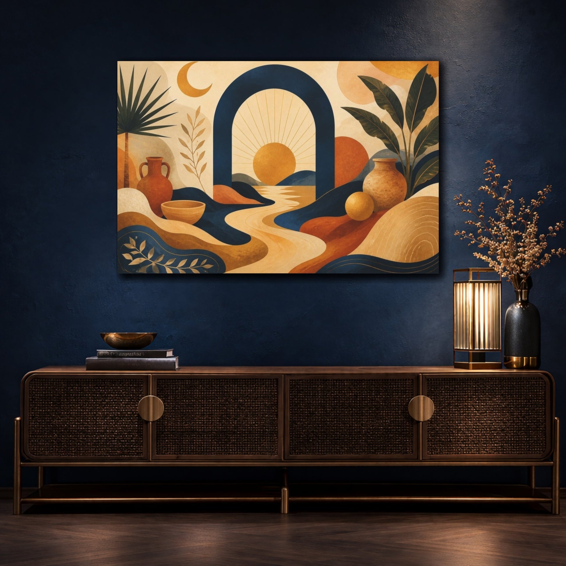 Mockup 4. Boho Sun Arch shown as canvas print