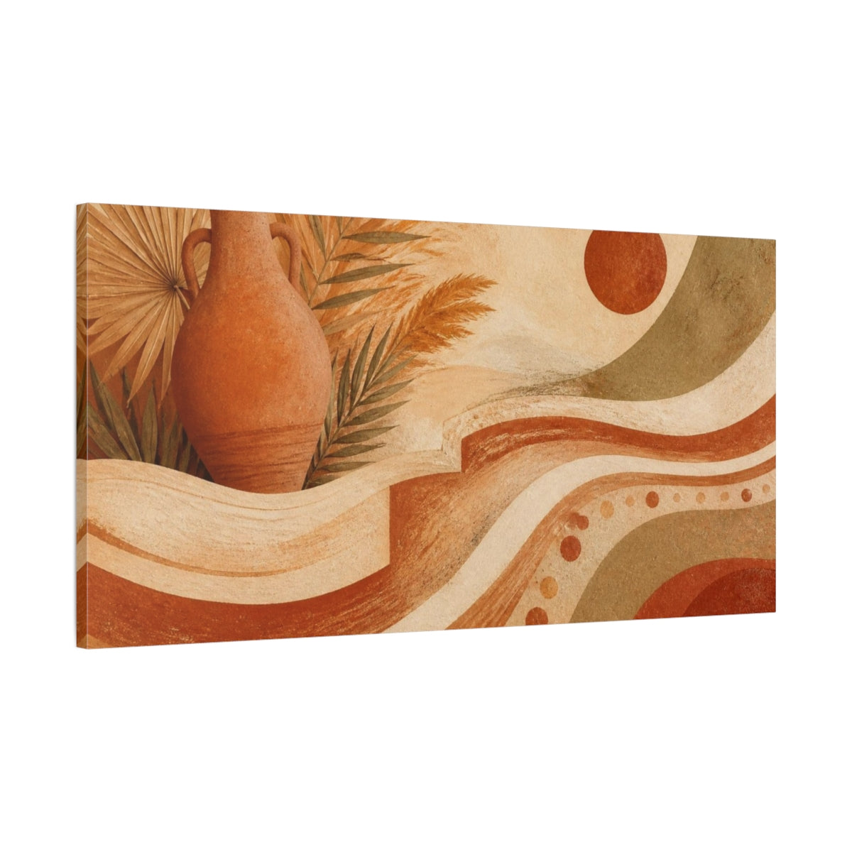 Main Mockup. Boho Terracotta Amphora shown as canvas print