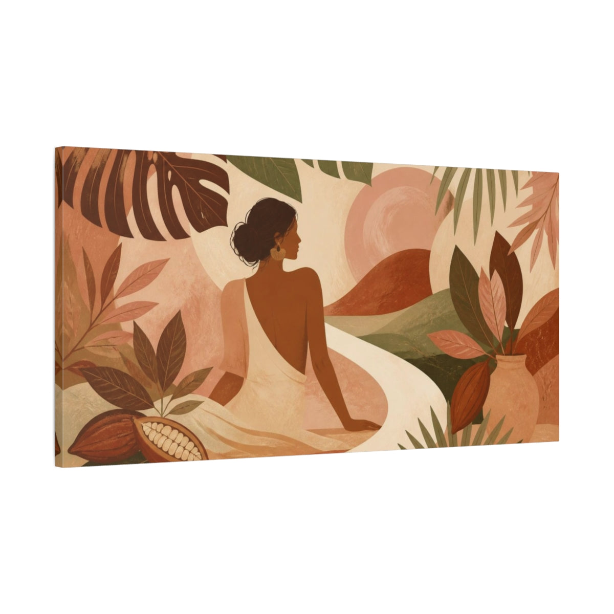 Main Mockup. Boho Tropical Silhouette shown as canvas print