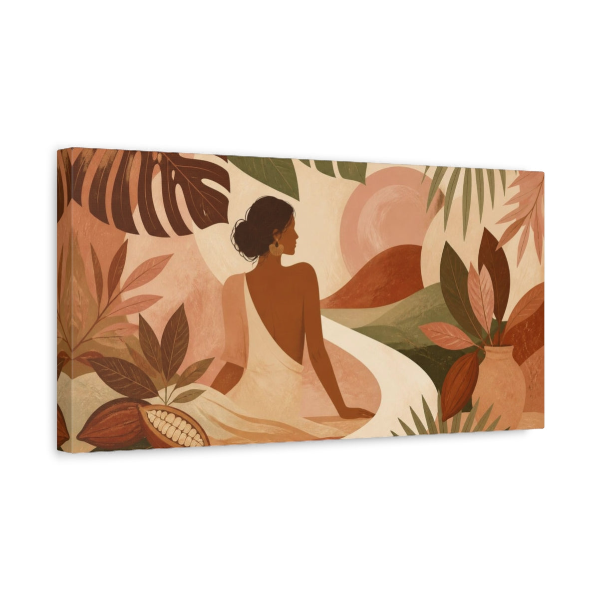 Side Mockup 3. Boho Tropical Silhouette shown as canvas print