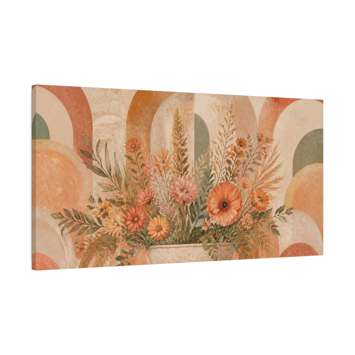 Main Mockup. Boho Wild Bouquet shown as canvas print