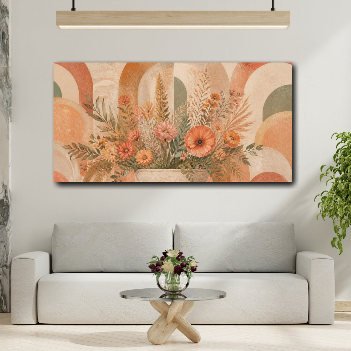 Mockup 2. Boho Wild Bouquet shown as canvas print